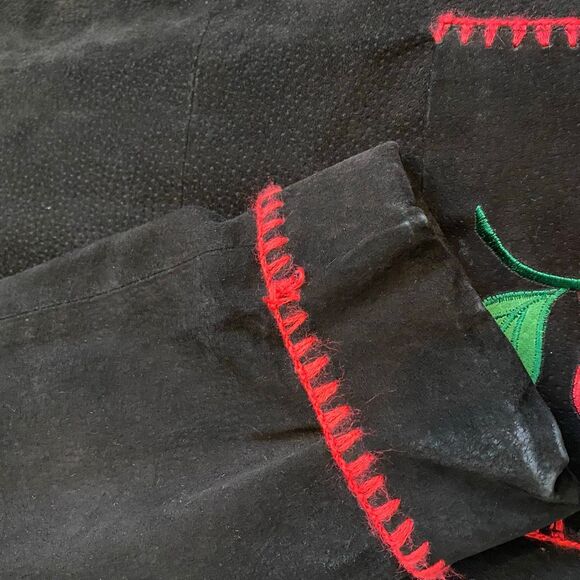 Bob Mackie Wearable Art Black Suede Apple Jacket - Picture 10 of 10